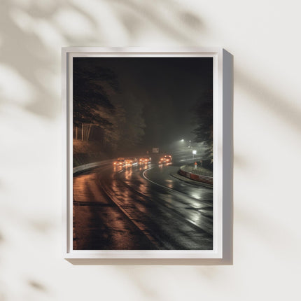Rain-Soaked Racetrack