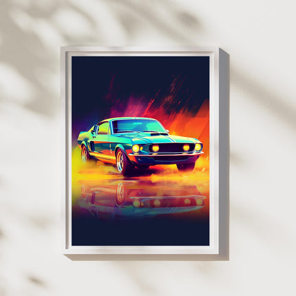 Neon Muscle Car