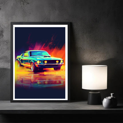 Neon Muscle Car