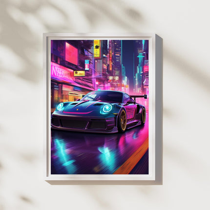 Neon Race Car