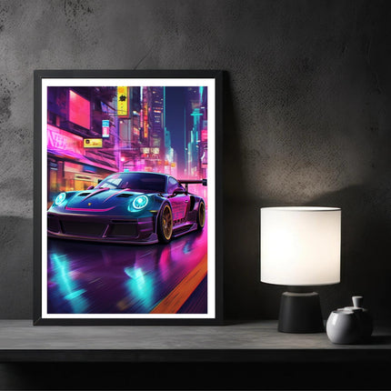 Neon Race Car