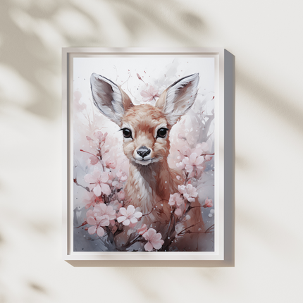 Deer Among Flowers