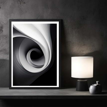 Black And White Spiral Elegance