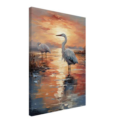 Cranes At Sunset