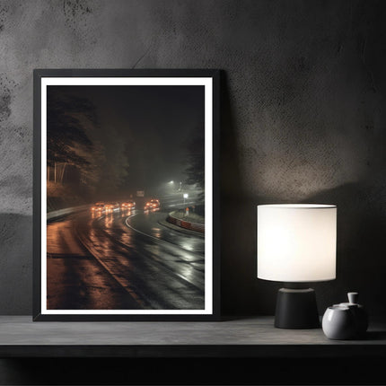 Rain-Soaked Racetrack