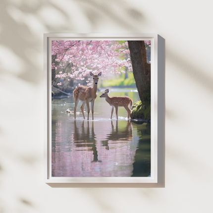 Deer Playing In Water