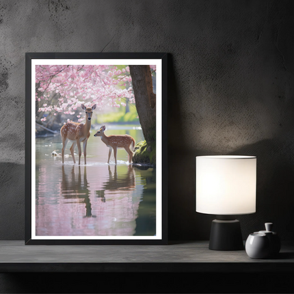 Deer Playing In Water