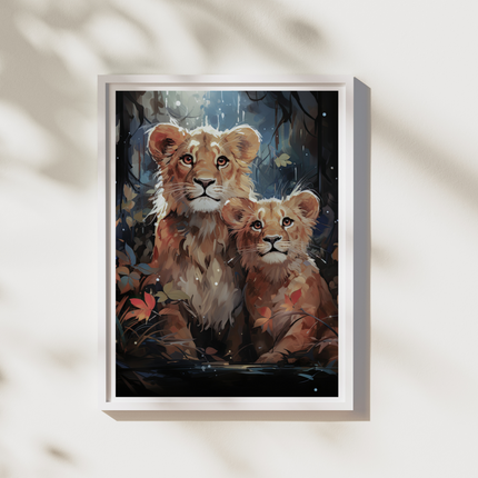 Moody Lion Family