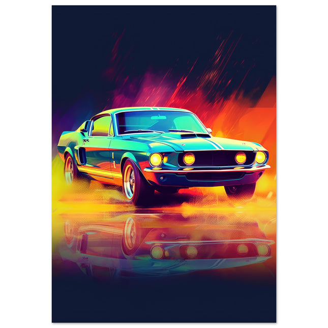 Neon Muscle Car