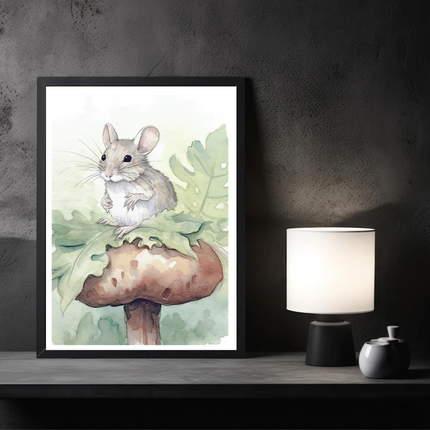 Mouse On Mushroom