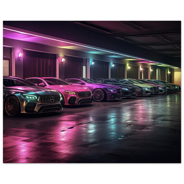 Neon-Lit Parking Lot