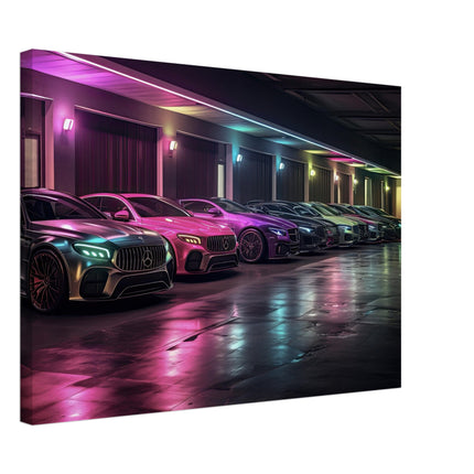 Neon-Lit Parking Lot